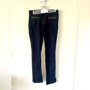 L.A.M.B Black Skinny Jeans with Gold Zipper Accents